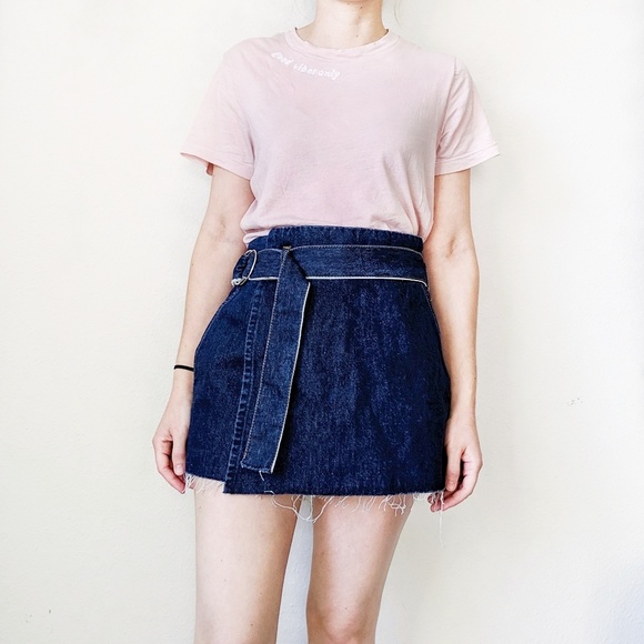 Zara Pants - Zara trafaluc denim high waist wrap skort - Size M